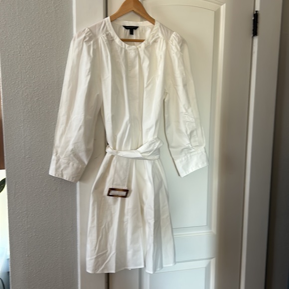BANANA REPUBLIC Belted Poplin Dress SMALL TALL NWOT - Picture 3 of 8